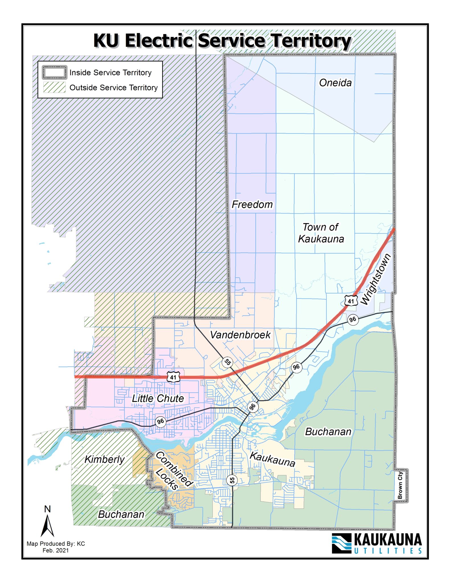 Service Territory Map Kaukauna Utilities